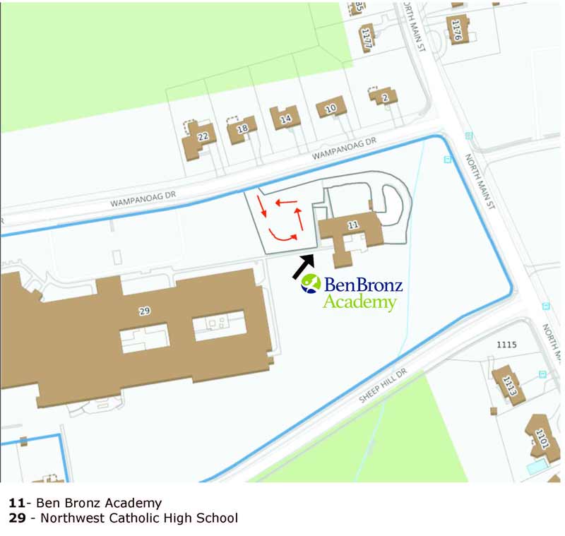 Ben Bronz Academy campus map drawing.